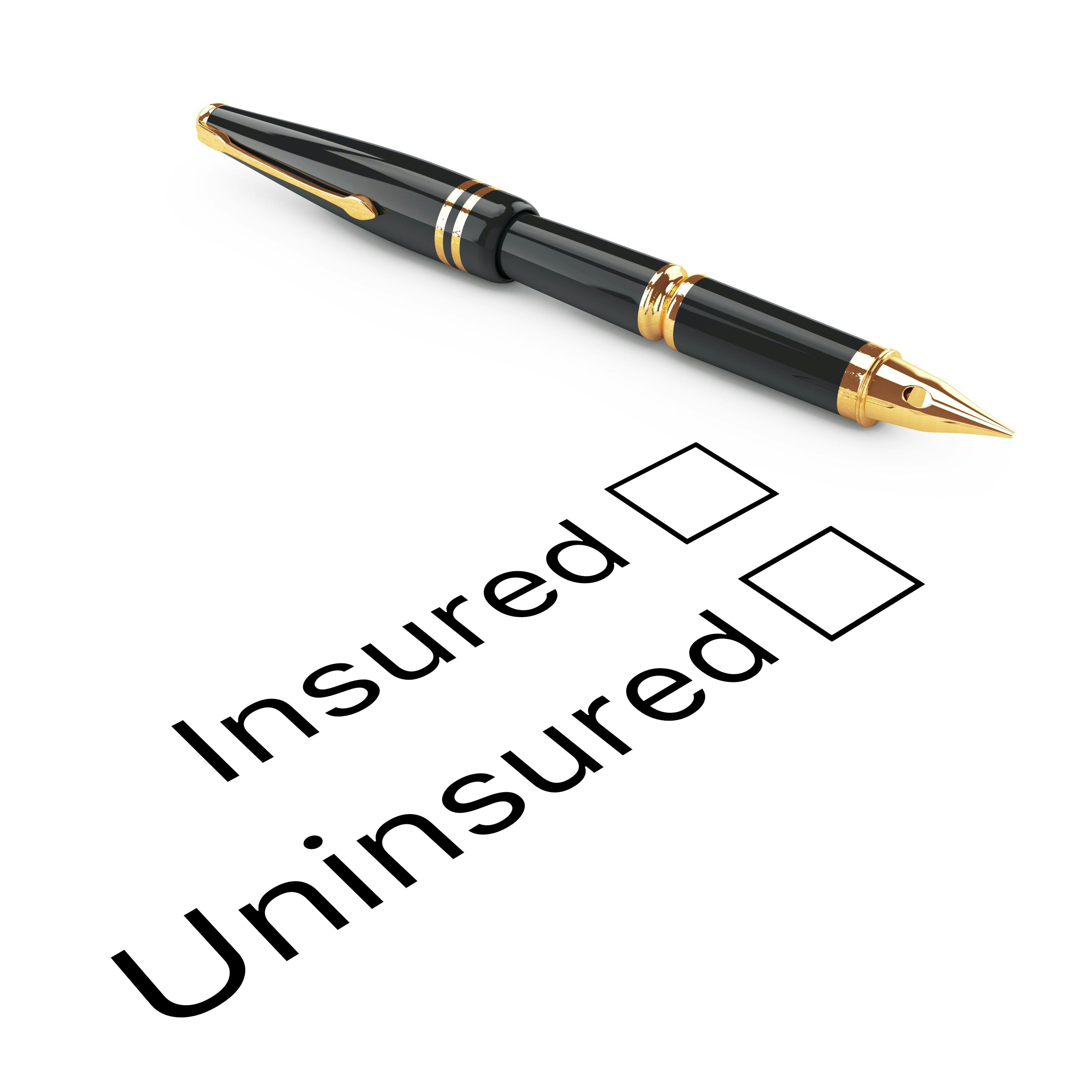 words insured and uninsured with checkboxes | Image credit: doomu  stock.adobe.com