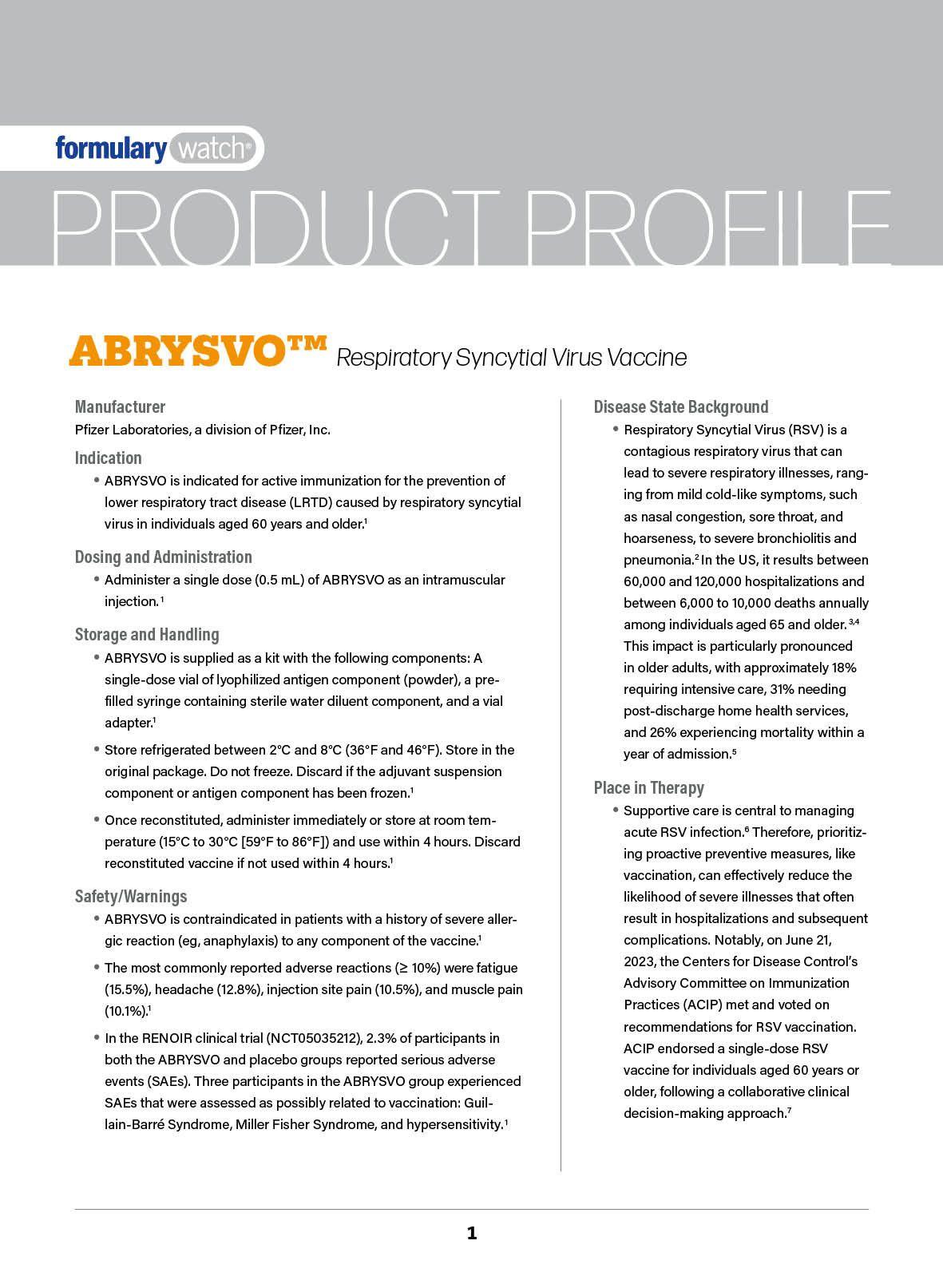 Product Profile: ABRYSVO (respiratory syncytial virus vaccine)