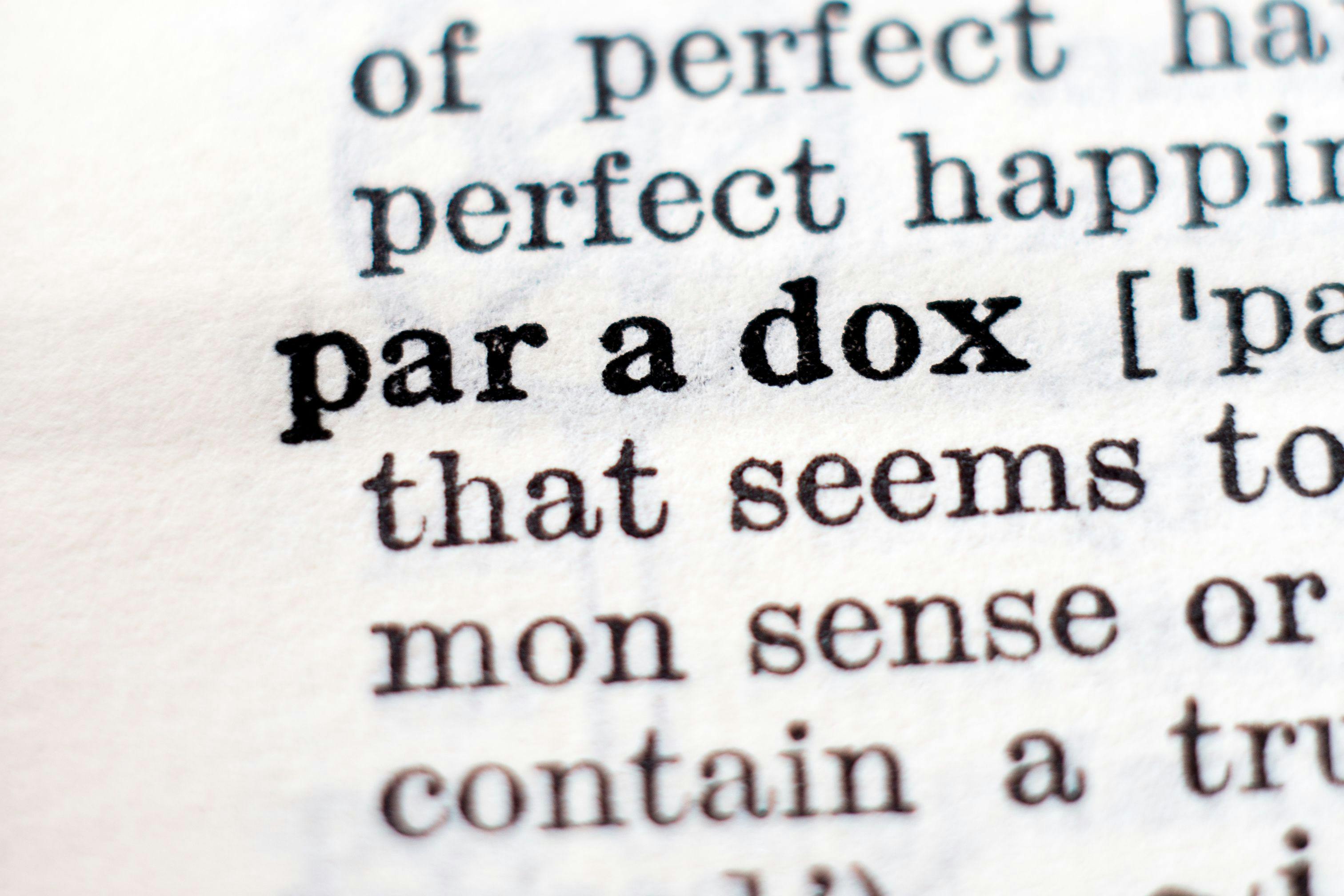 image of the word paradox in the dictionary | Image credit: ©Vitezslav Vylicil stock.adobe.com