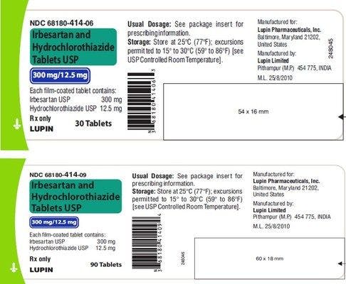 Lupin Recalls All Lots of Irbesartan Tablets and Irbesartan/Hydrochlorothiazide Tablets